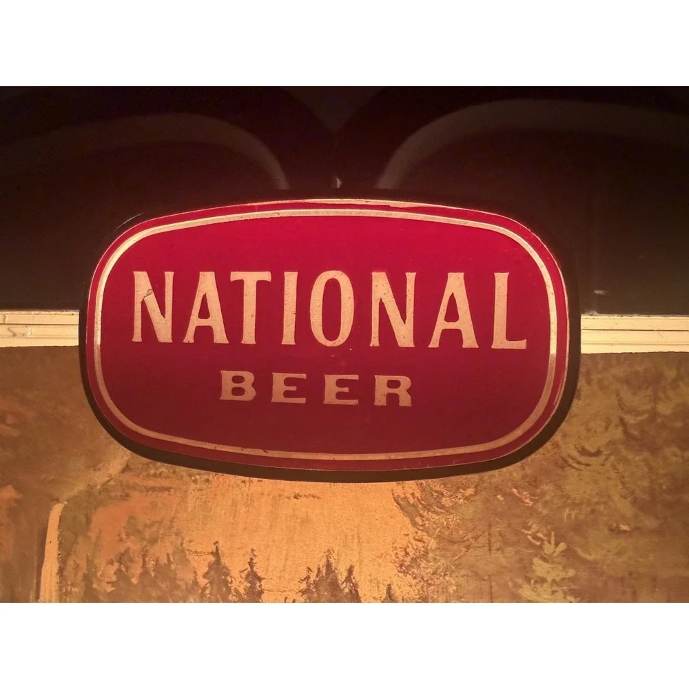 Vintage National Beer Lighted Advertising Sign Classic Car Breweriana Bar